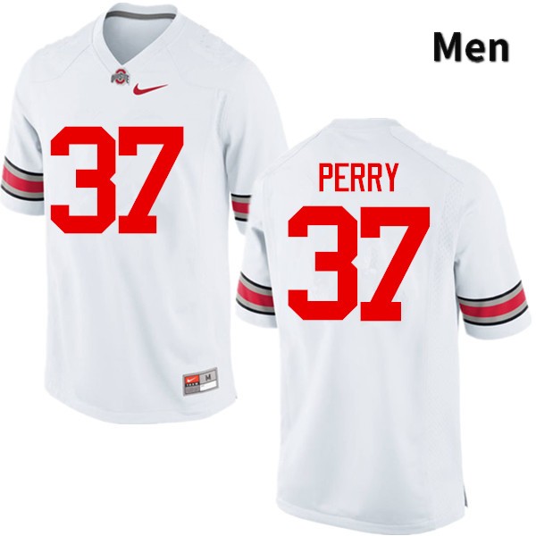 Ohio State Buckeyes Joshua Perry Men's #37 White Game Stitched College Football Jersey